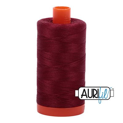 Aurifil Mako Cotton Thread Solid 50wt 1422yds Dark Carmine Red