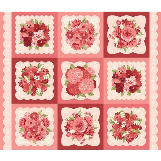 Je T'aime Lace Doily Quilt Panel