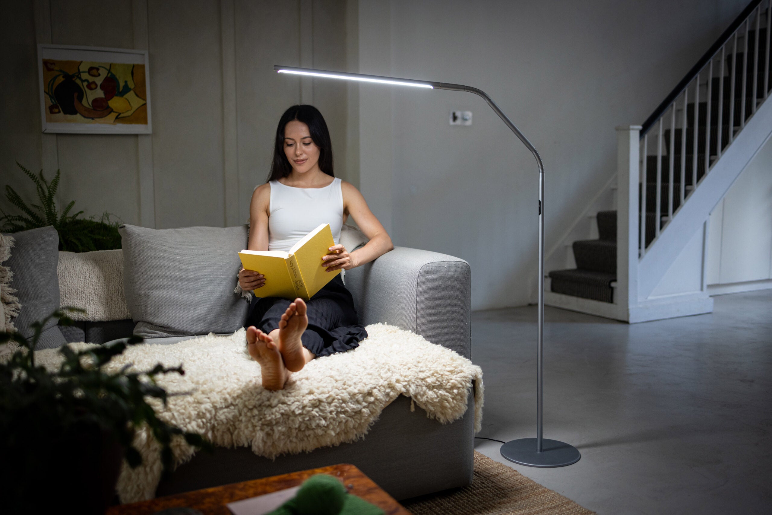 Slimline 4 Floor Lamp – Ice Grey