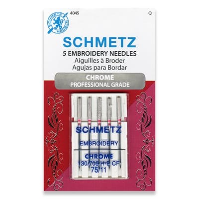 Schmetz Chrome Embroidery 75/11 Carded 5 Pack