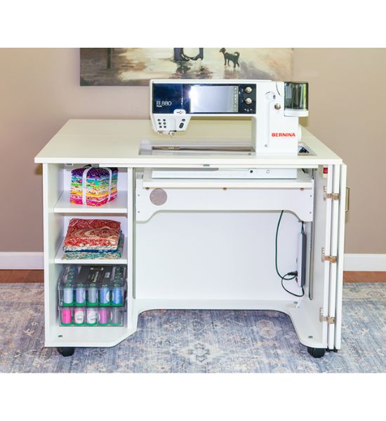 Horn of America Model 4200 Electric Lift Sewing Cabinet - White