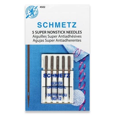 Schmetz Super Nonstick Needles 80/12 Carded 5-Pack