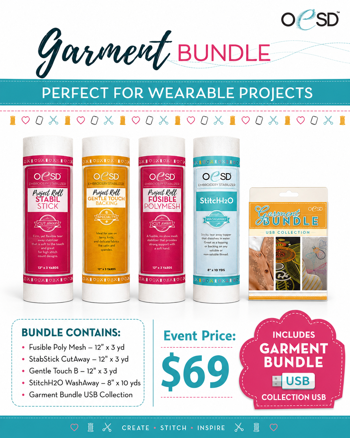 OESD Garment Bundle for Wearable Projects