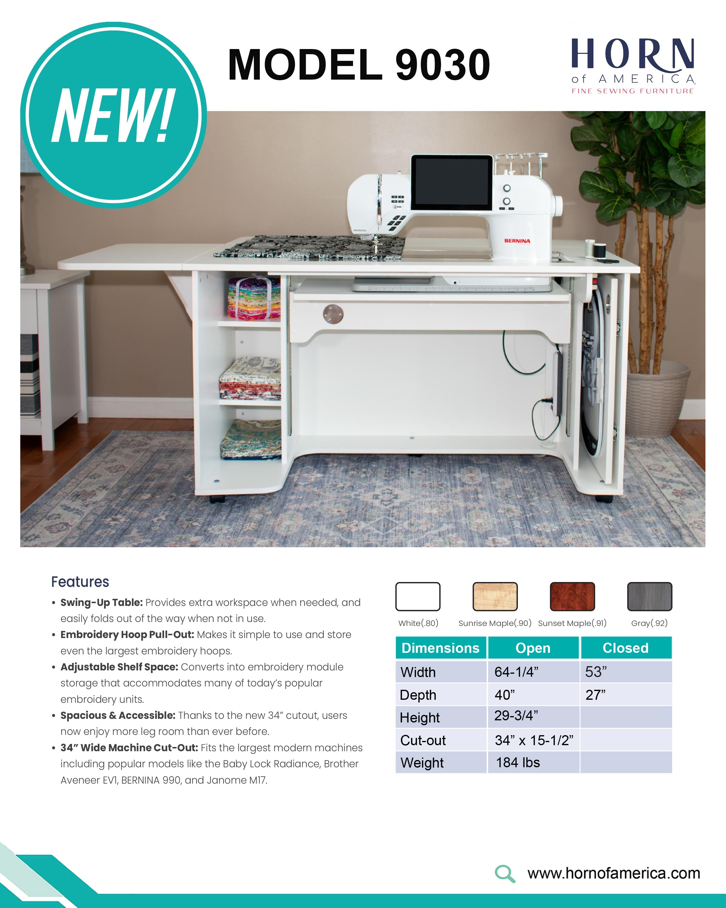 Model 9030 Sewing Cabinet