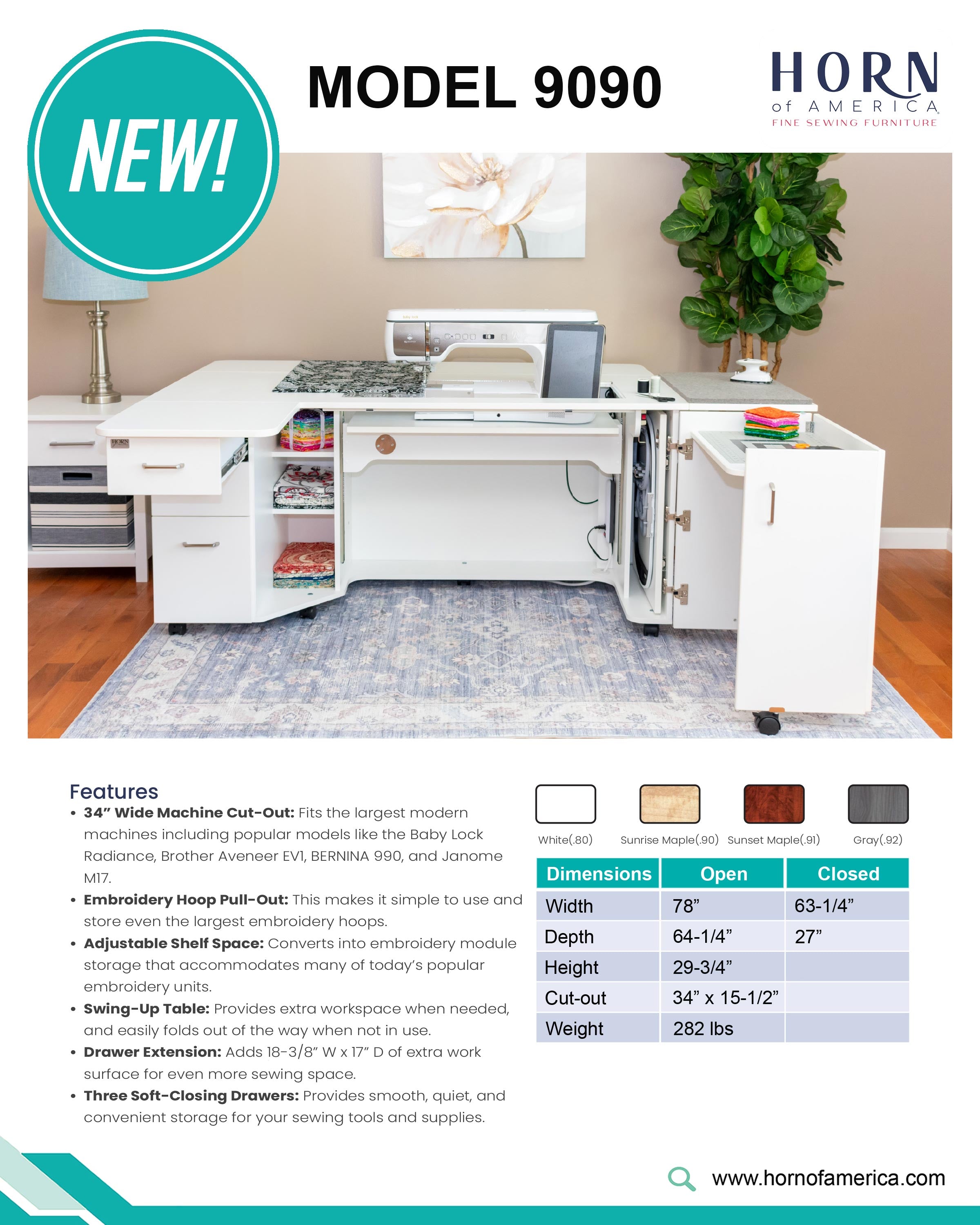 Model 9090 Sewing Cabinet