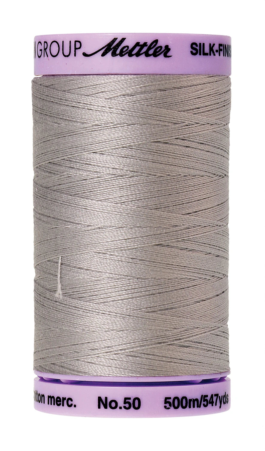 Silk-finish 50wt Solid Cotton Thread 547yd/500m Ash Mist