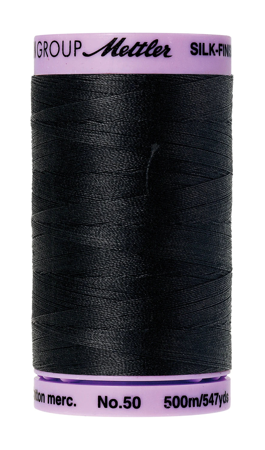 Silk-finish 50wt Solid Cotton Thread 547yd/500m Black