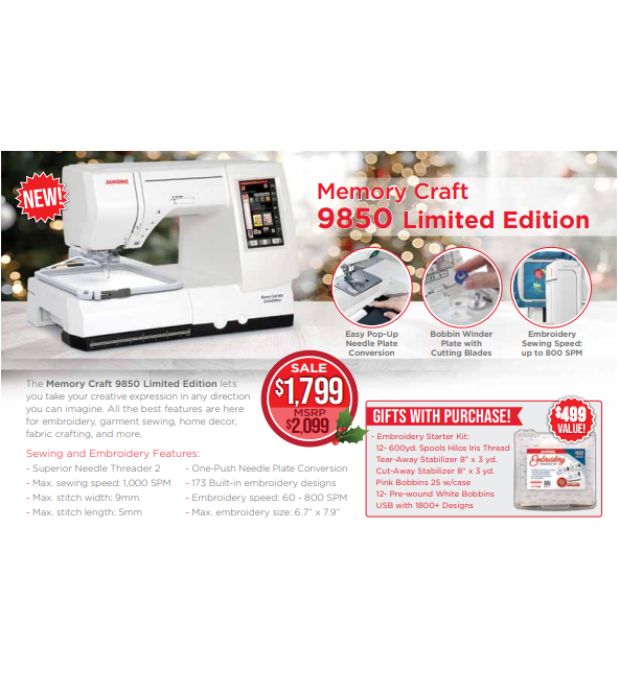 Janome Memory Craft 9850 Limited Edition
