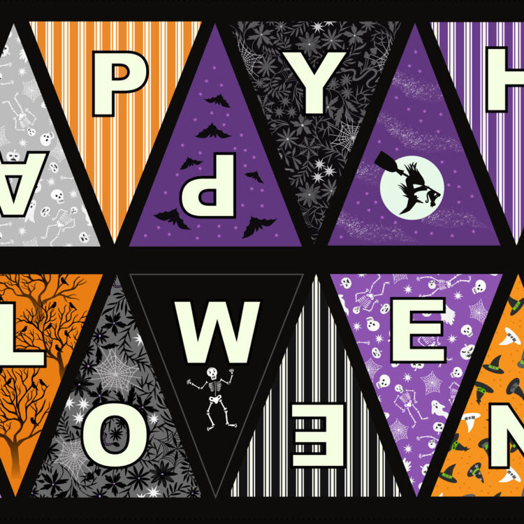 Witchy Woods A881-Halloween Bunting (glow in the dark)