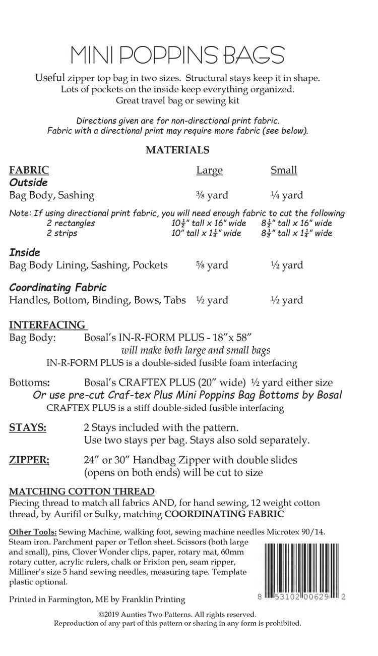 Mini Poppins Bags With Pattern