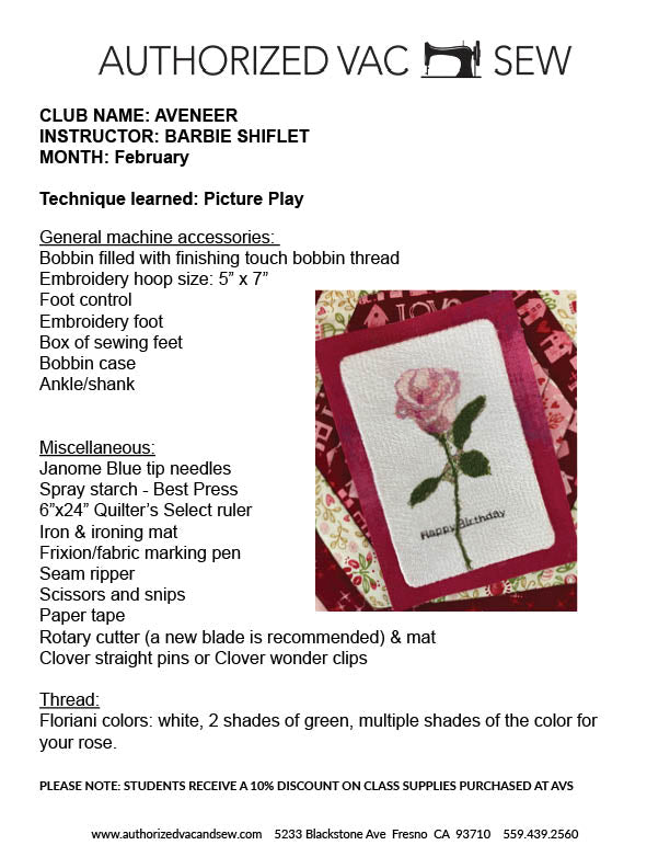 Aveneer Club 2/11/26 1:00 p.m. - 4:30 p.m.