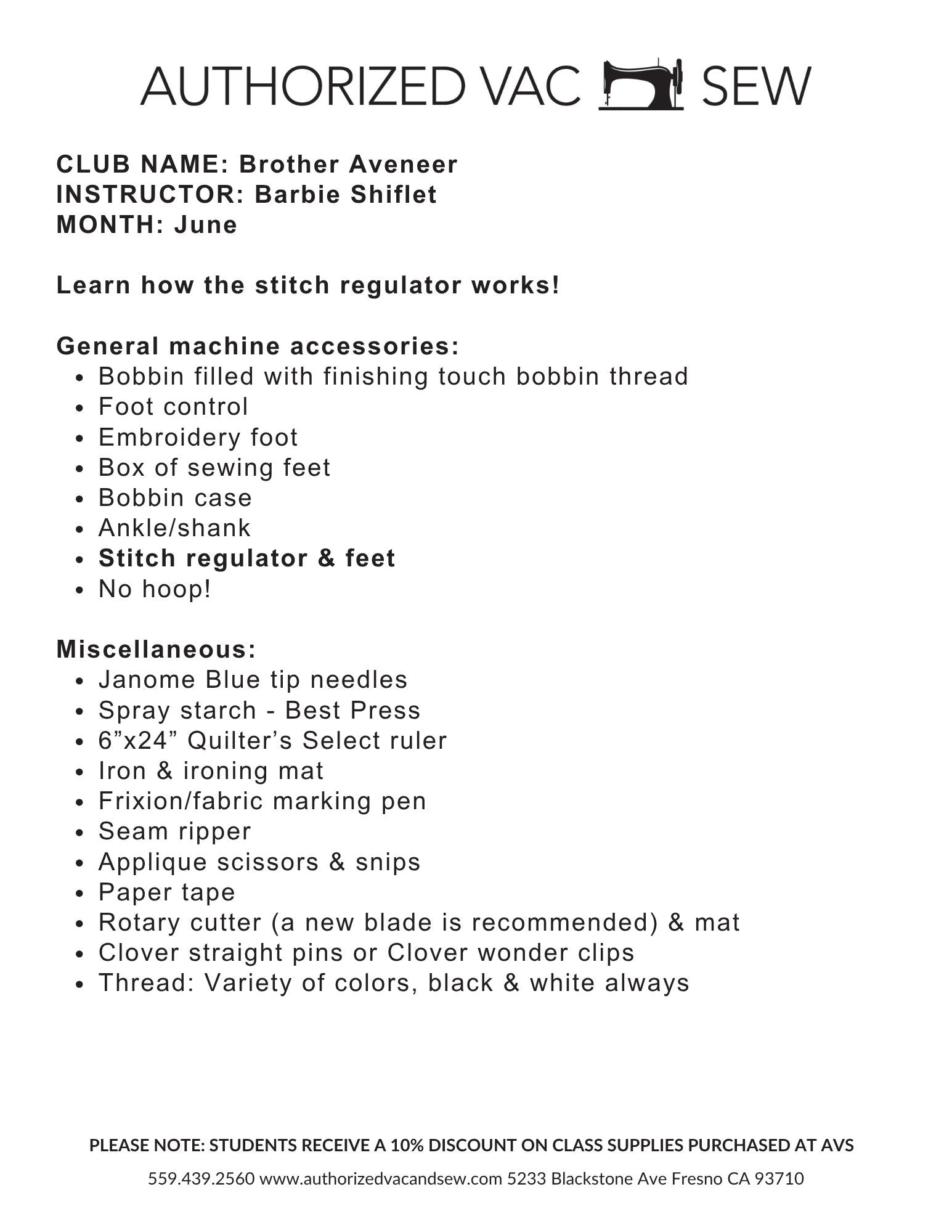 Aveneer Club 6/5/26 1:00 p.m. -4:30 p.m.