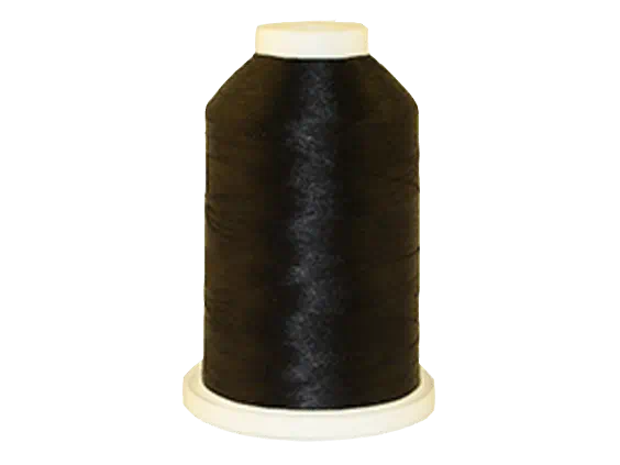 Black 100% Polyester Color Fast, High Shine Embroidery Thread