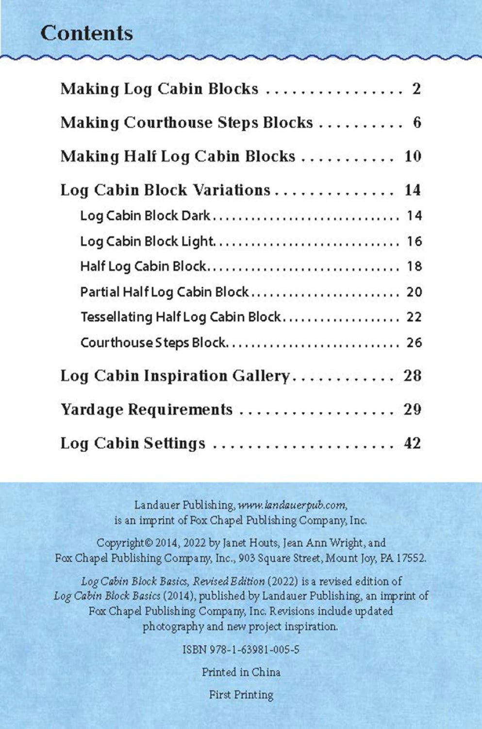Log Cabin Block Basics Updated Edition