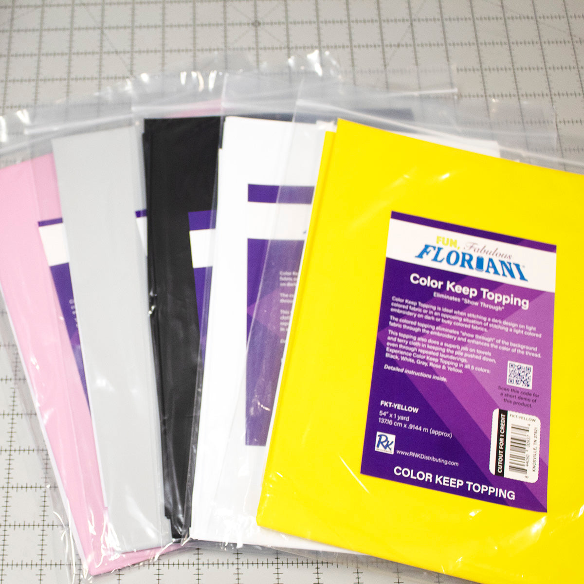 Floriani Color Keep Topping – 54″ x 1/4 YARD EACH COLOR