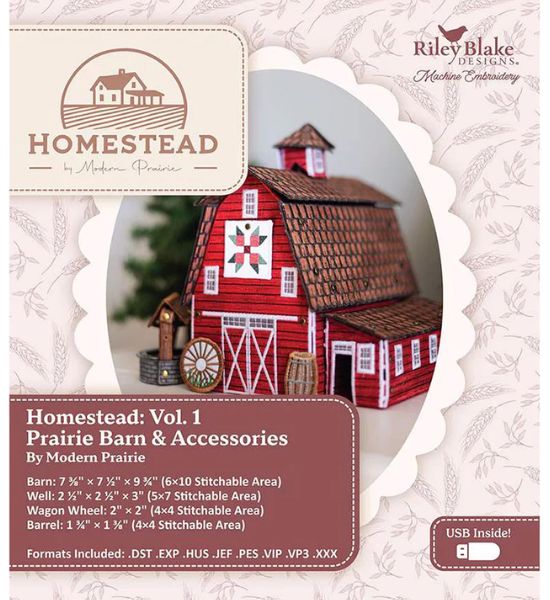 Modern Prairie Homestead Barn Embroidery Kit