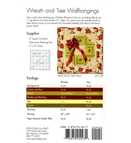 Holiday Wreath and Tree Quilt Pattern
