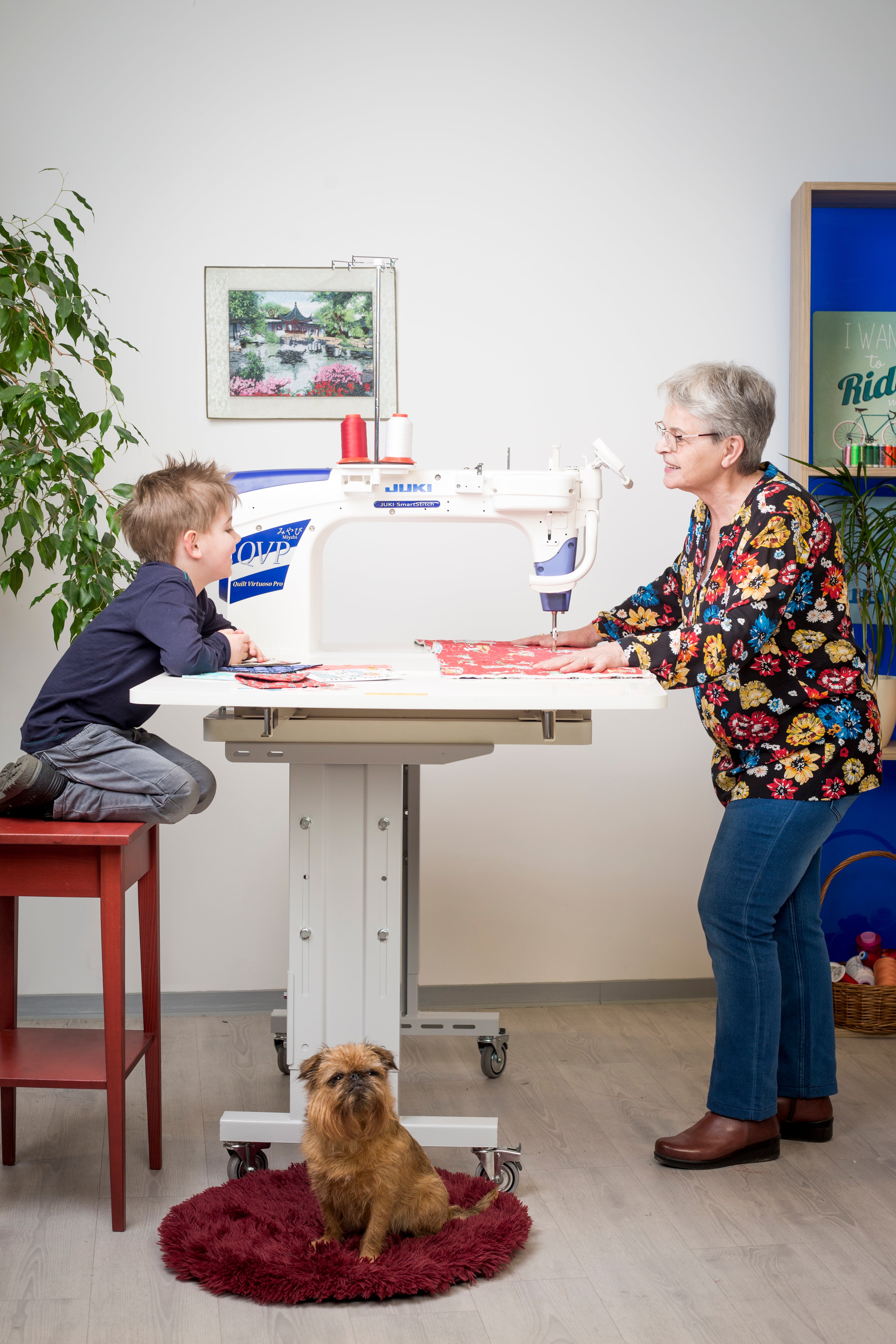 Juki Miyabi J-350 QVP-S Sit-Down Longarm Quilting Machine With Table