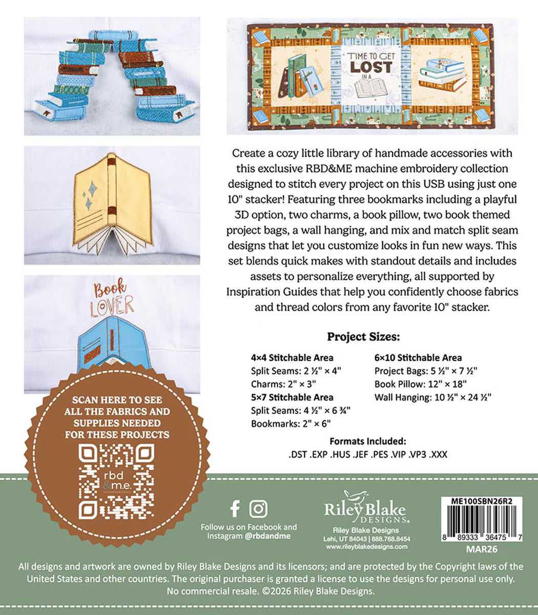 Machine Embroidery Stitch Your Book Nook