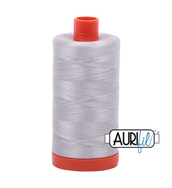 Aurifil Mako Cotton Thread Solid 50wt 1422yds Aluminium