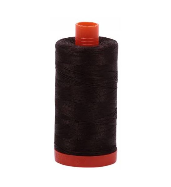 Aurifil Mako Cotton Thread Solid 50wt 1422yds Very Dark Bark