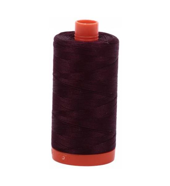 Aurifil Mako Cotton Thread Solid 50wt 1422yds Very Dark Brown