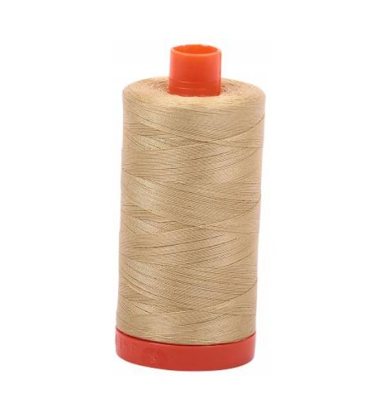 Aurifil Mako Cotton Thread Solid 50wt 1422yds Very Light Brass