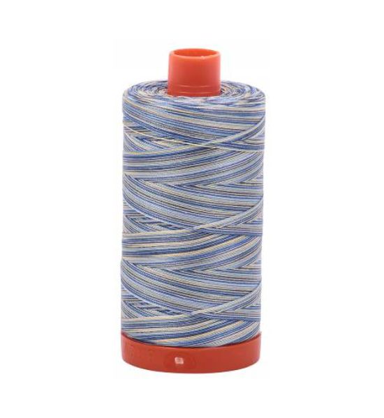 Aurifil Mako Cotton Embroidery Thread 50wt 1422yds Variegated Blue & Yellow