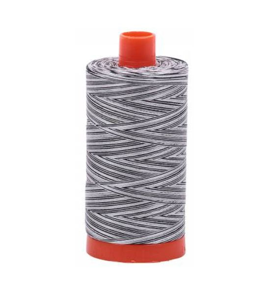 Aurifil Mako Cotton Embroidery Thread 50wt 1422yds Variegated Black & White