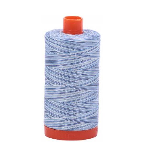 Aurifil Mako Cotton Embroidery Thread 50wt 1422yds Variegated Blue