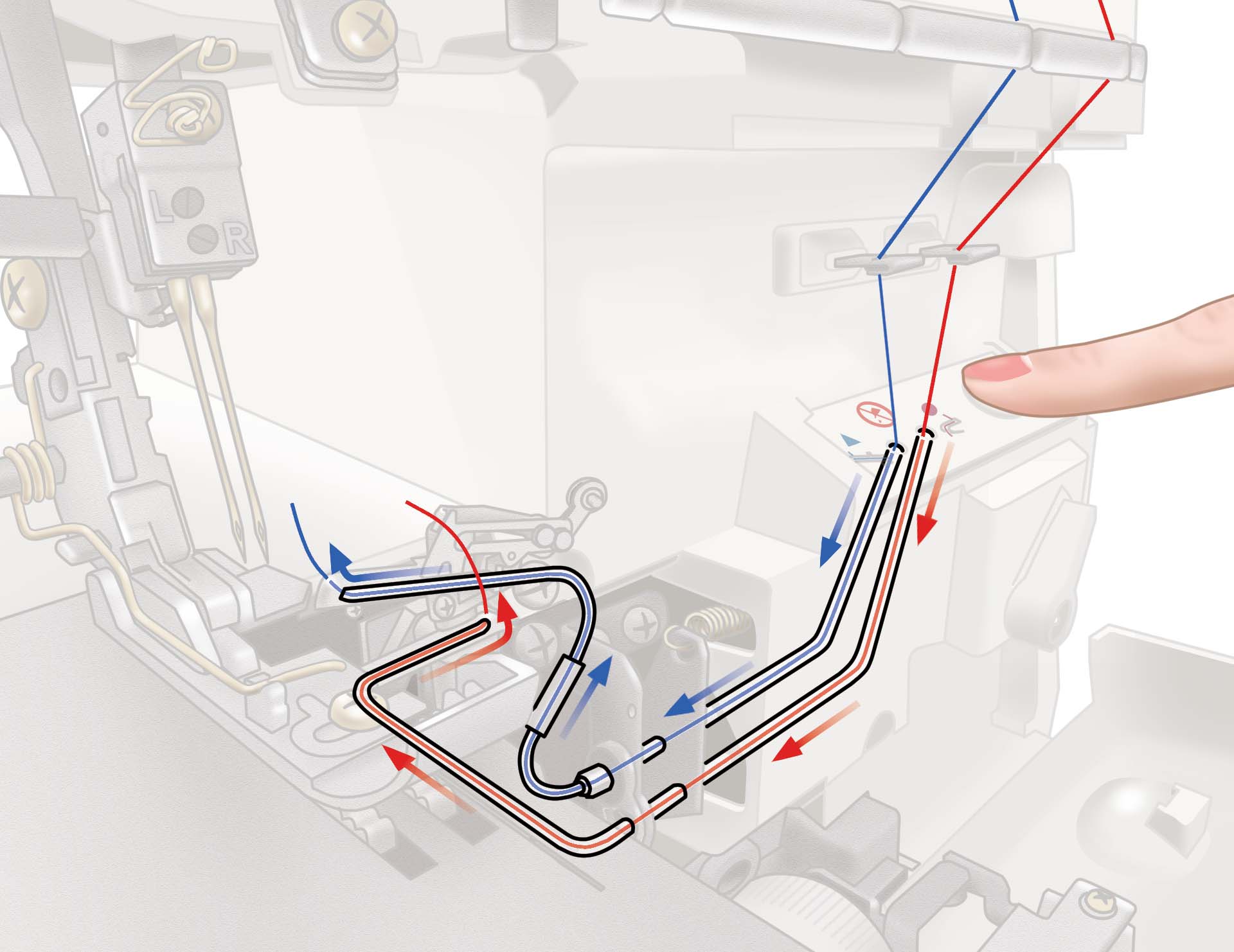 Juki MO-2800 2/3/4 Thread Air Threading Overlock Serger
