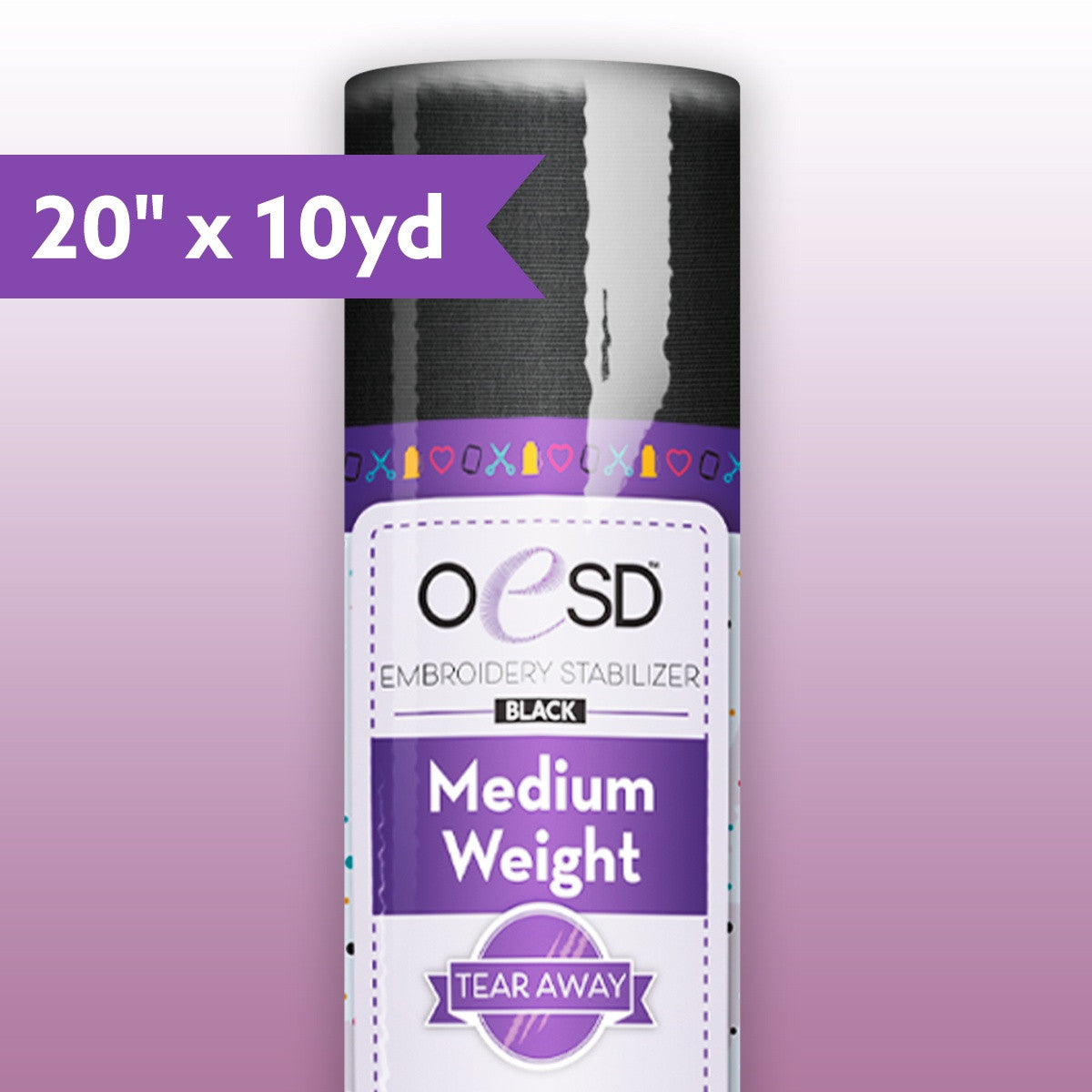OESD Medium Weight TearAway Black Stabilizer 20" x 10 yd