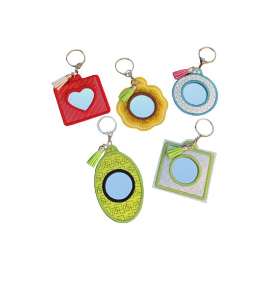 Mirrored Key Rings Set USB Design