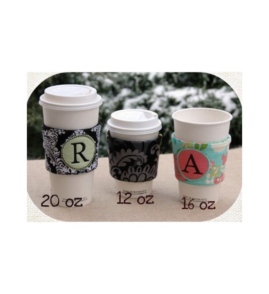 Monogram Coffee Cup Sleeves USB Design