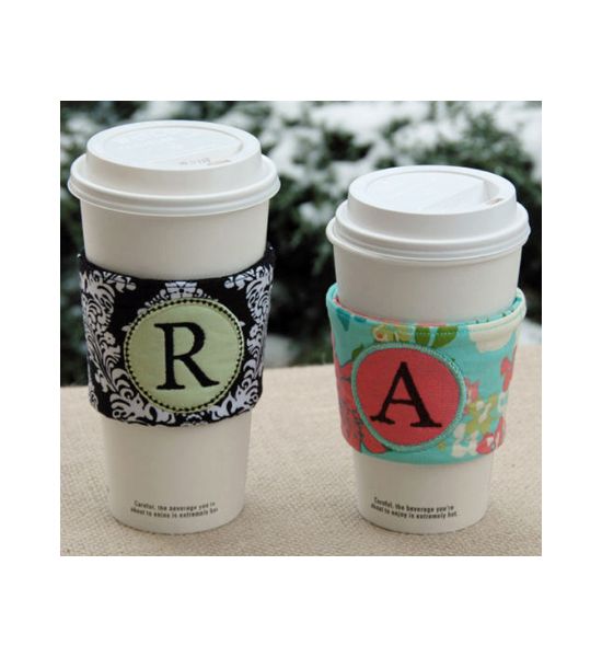Monogram Coffee Cup Sleeves USB Design