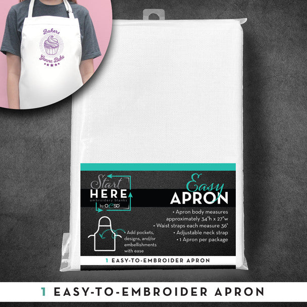 OESD EASY APRON WHITE 34X27""