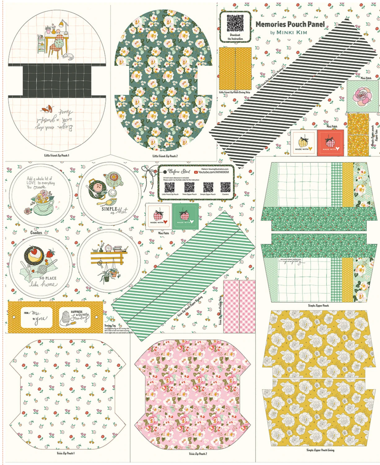Pouch Panels 35 1/2in x 43 1/2in Memories Pouch Panel