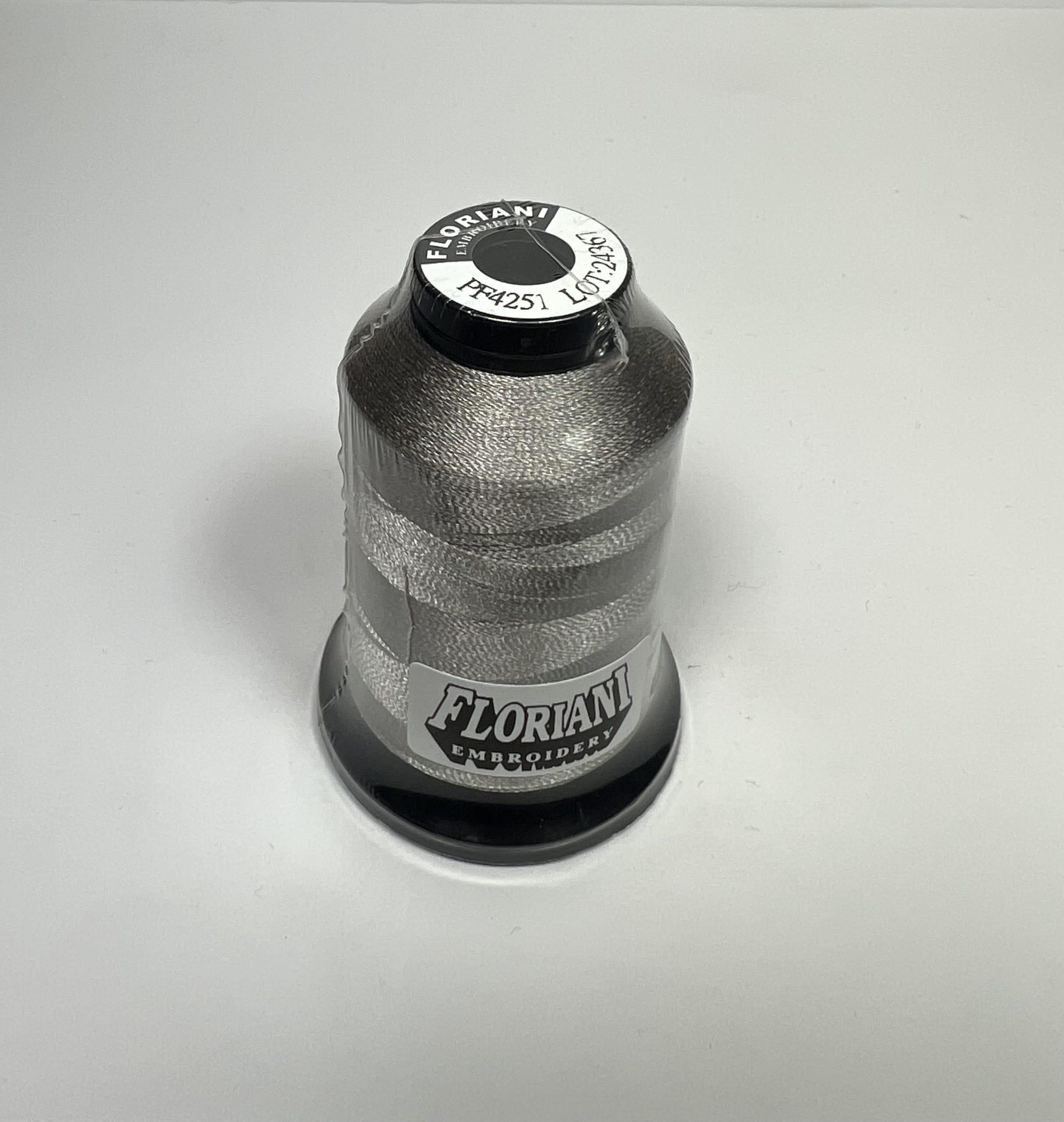 PF4251 - Floriani Embroidery Thread, 1,100yd Spool, Medium Gray