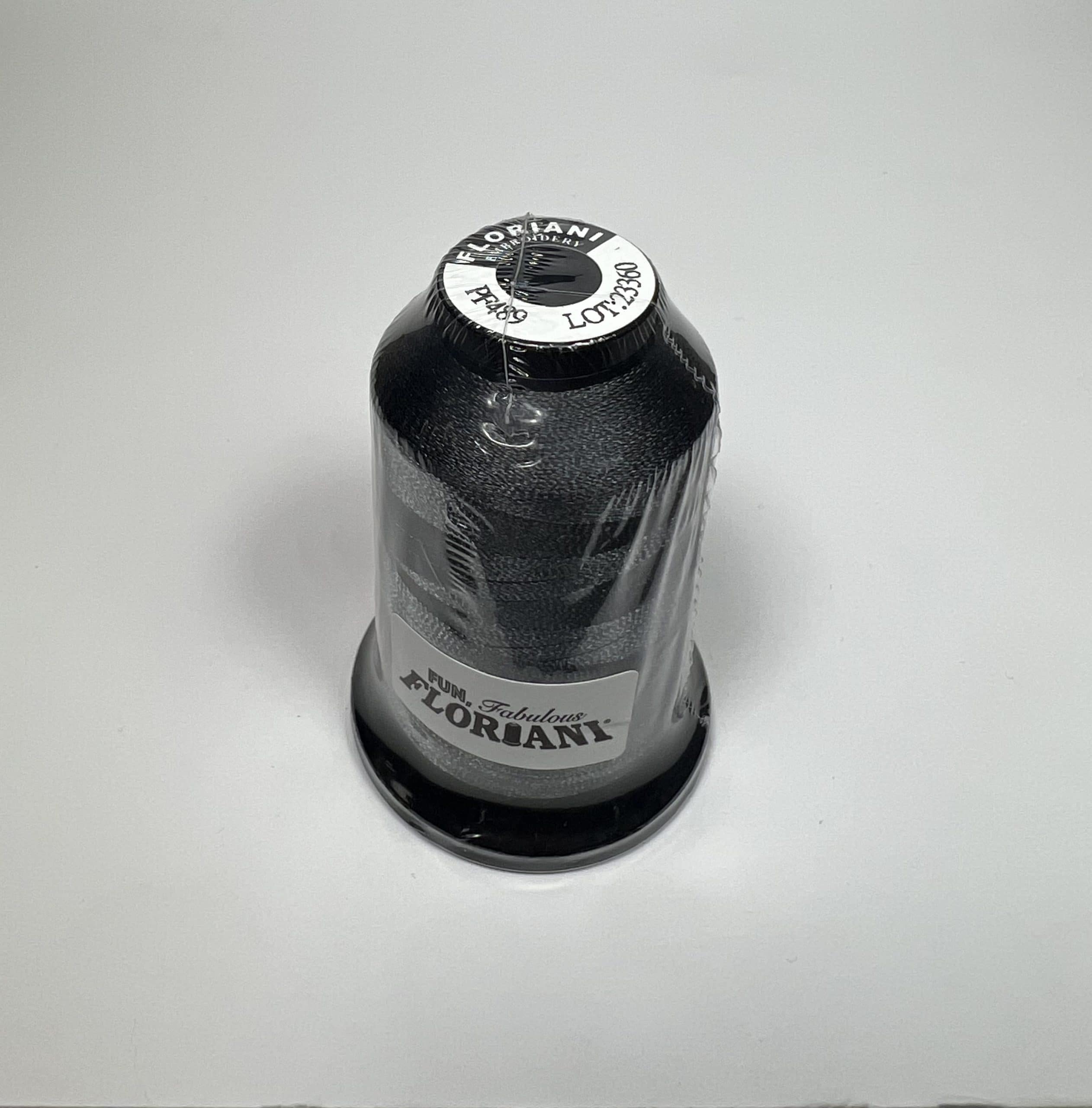 PF0489 - Floriani Embroidery Thread, 1,100yd Spool, Charcoal Gray