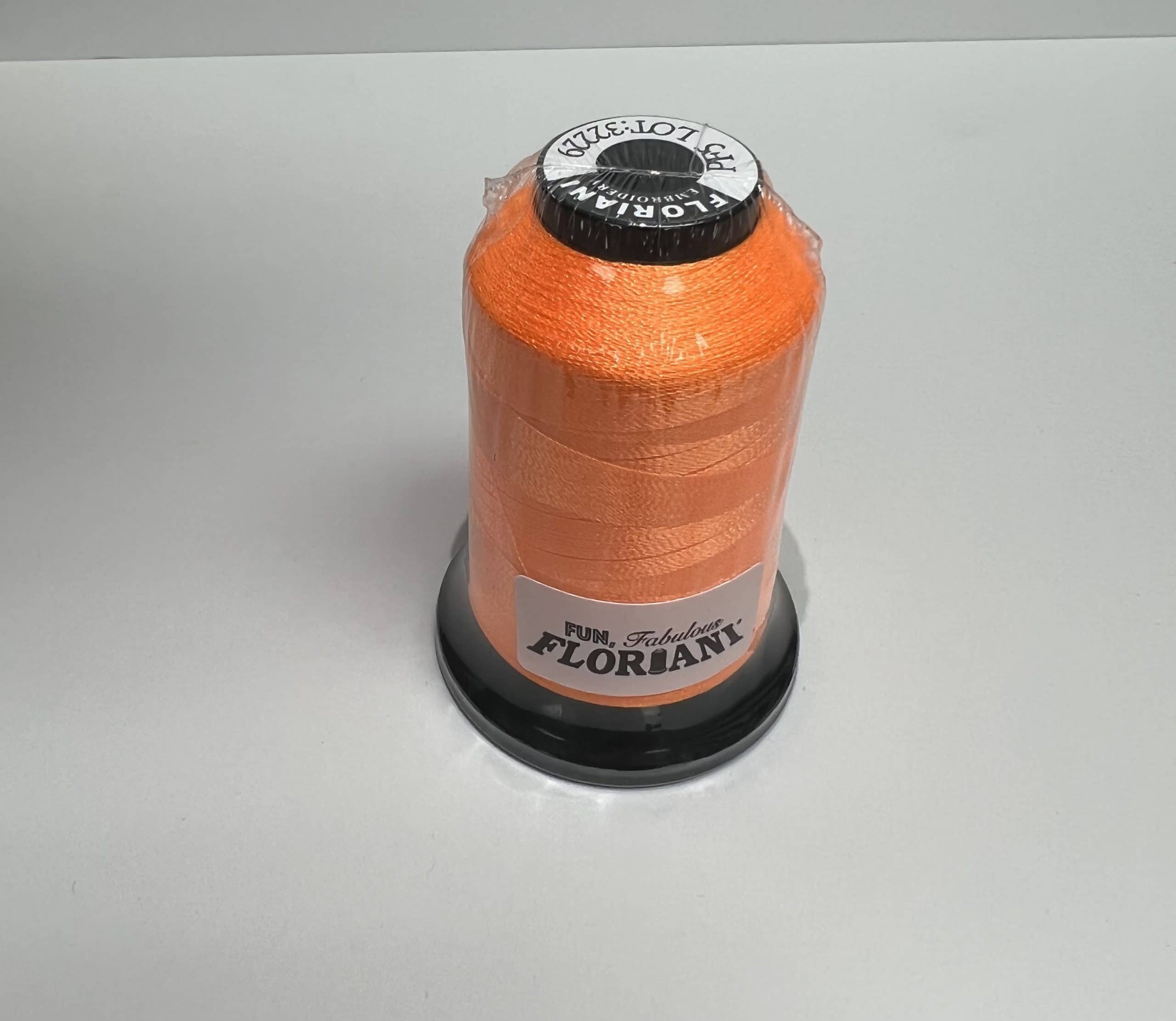 PF0005 – Floriani Embroidery Thread, 1,100yd Spool, Neon Orange