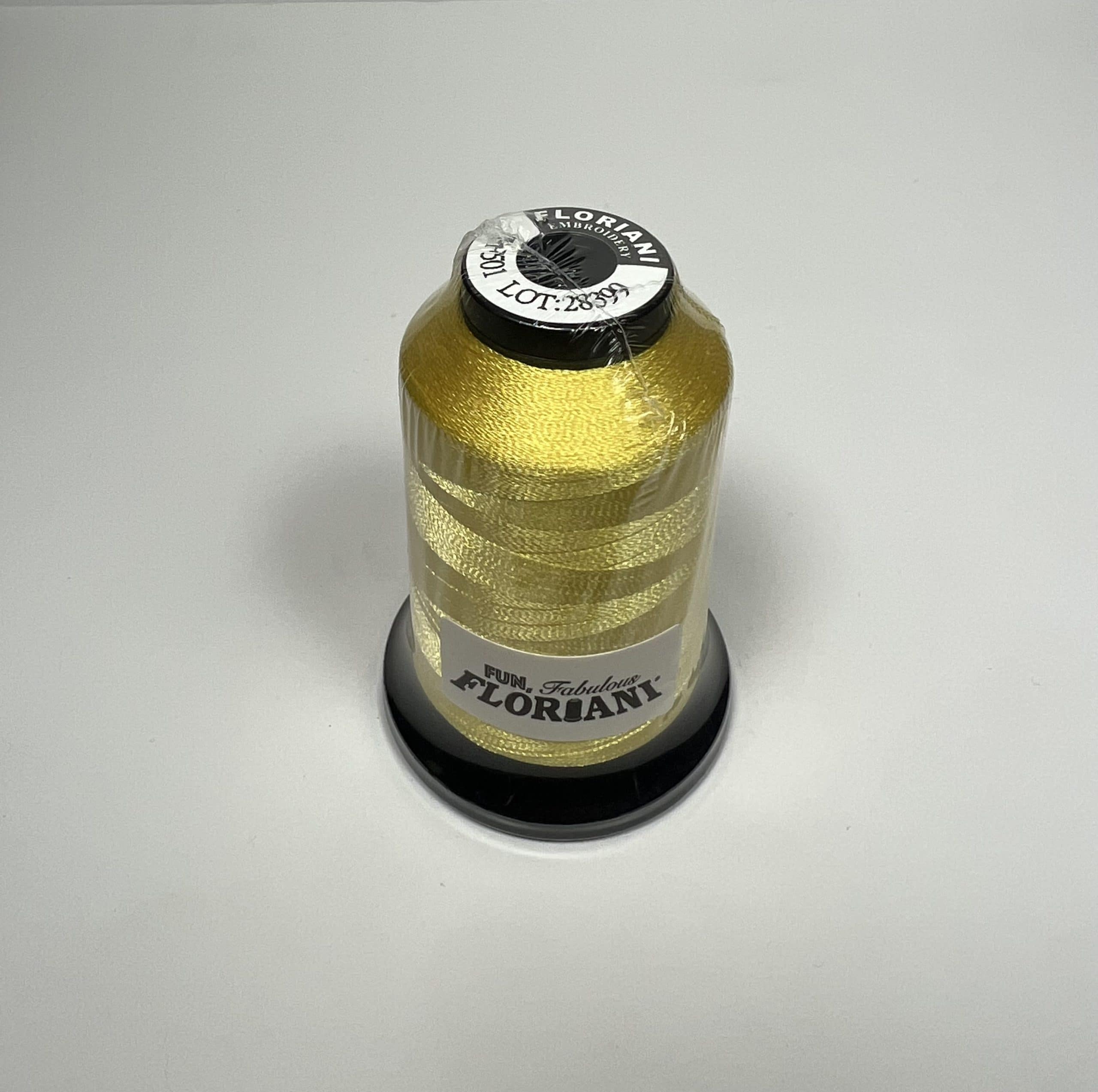 PF0501 - Floriani Embroidery Thread, 1,100yd Spool, Chrome Lemon