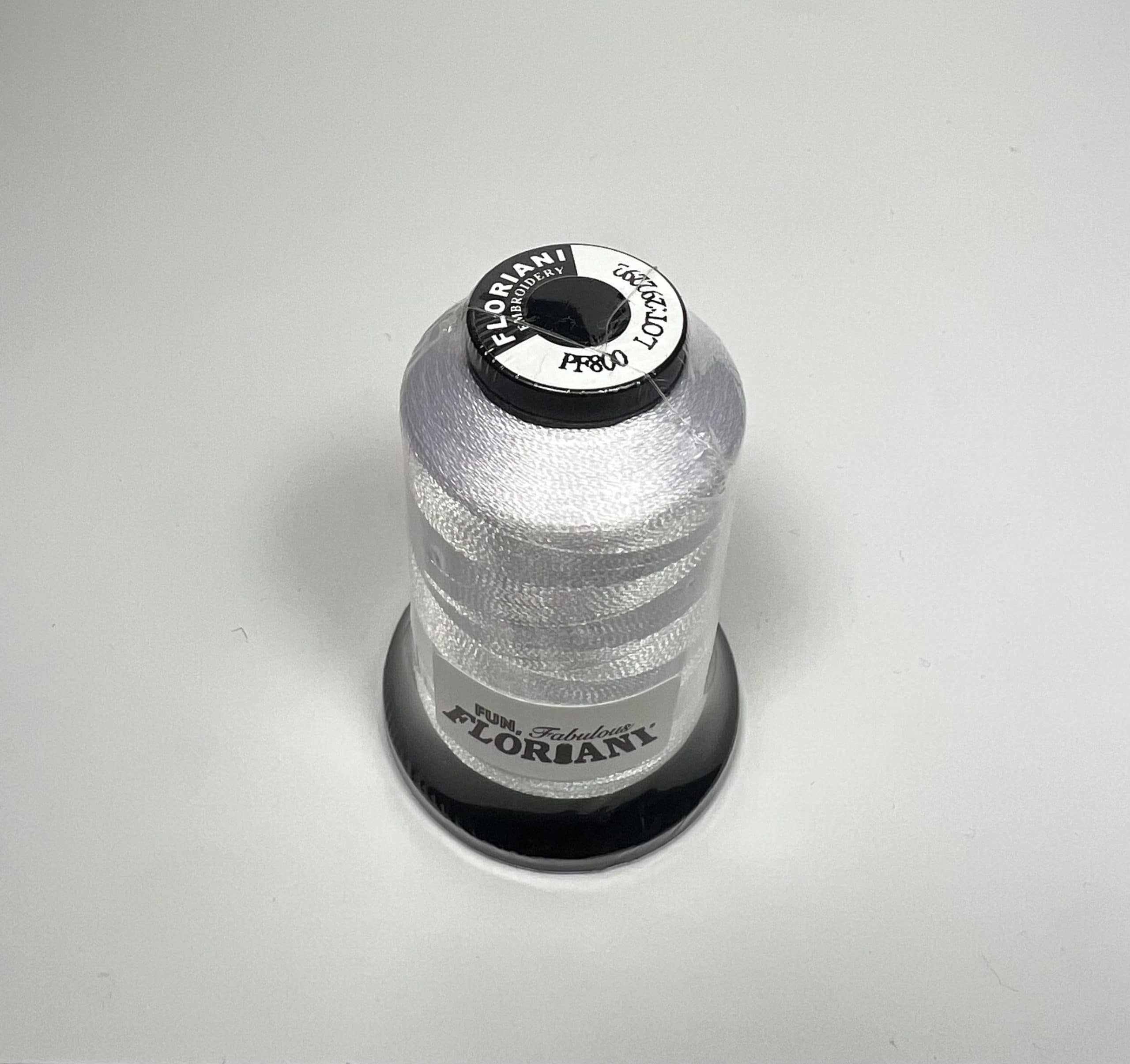 PF0800 - Floriani Embroidery Thread, 1,100yd Spool, Pure White