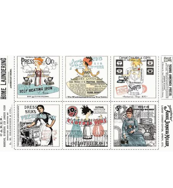 Press On Large Patch Panel – Vintage Advertising Quilt Fabric by J. Wecker Frisch (24" x 43")