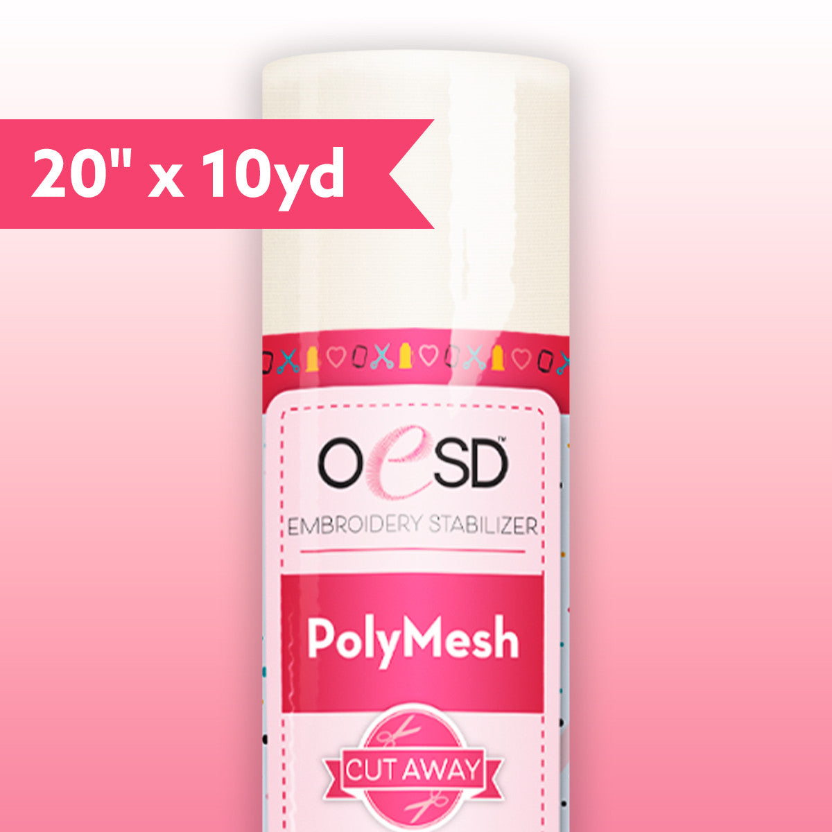Polymesh CutAway White 20" x 10 yards
