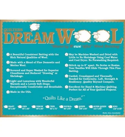 Quilters Dream Wool Batting – Luxurious, Lightweight, and Wonderfully Warm