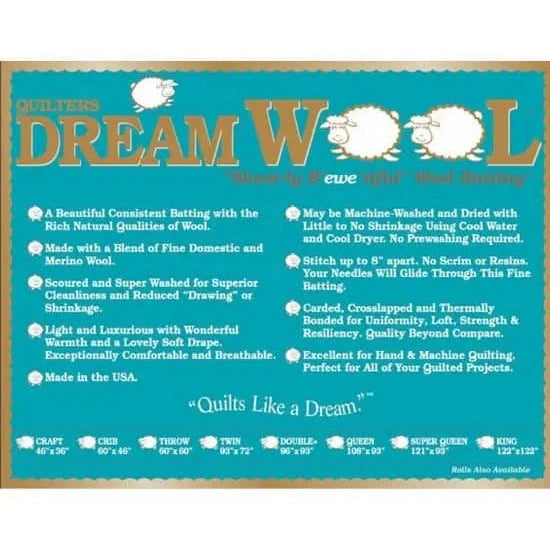 Quilters Dream Wool Batting – Luxurious, Lightweight, and Wonderfully Warm