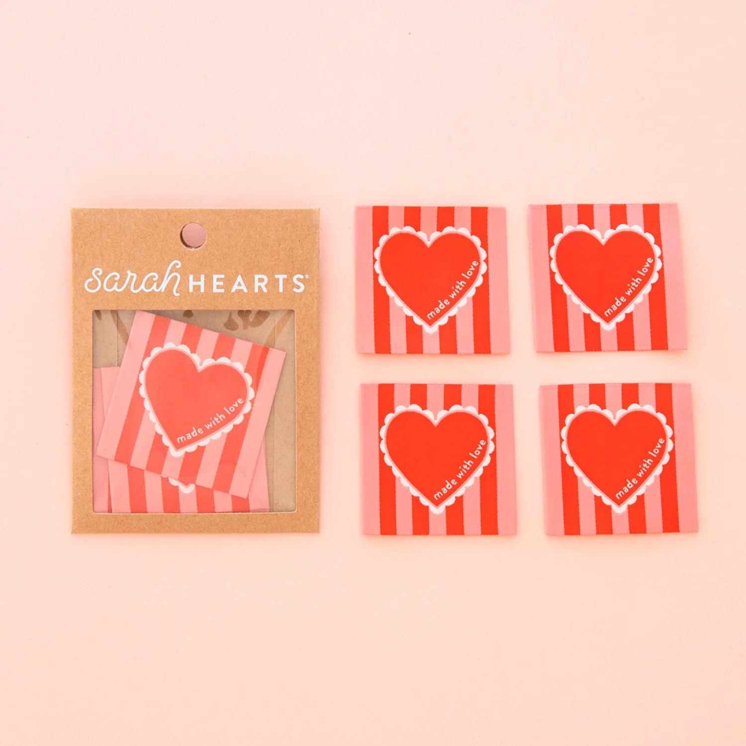 MADE WITH LOVE HEART LARGE WOVEN
