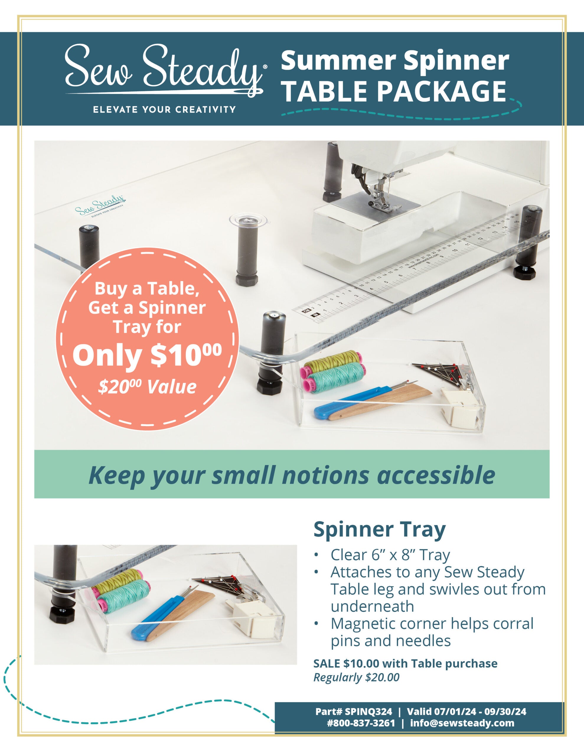 Sew Steady Big 24″ x 24″ Table