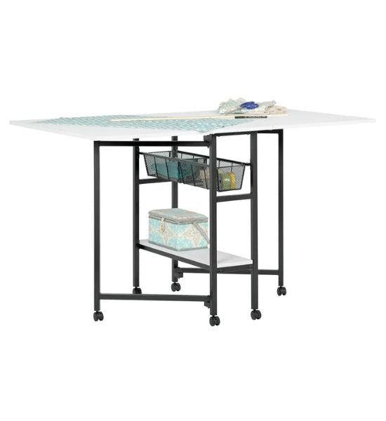 Sew Ready Mobile Folding Craft & Cutting Table with Storage