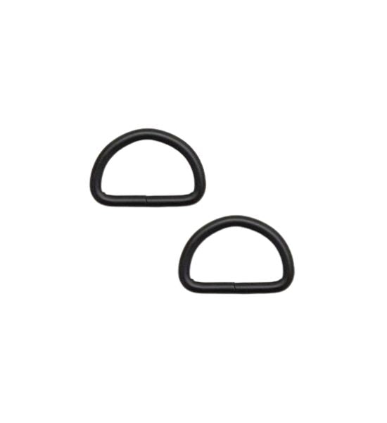 1" D RING MATTE BLACK 2 CT